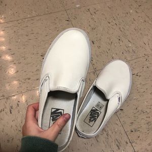 white slip on vans
